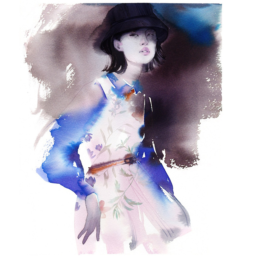 Dior jia li alina grinpauka fashion illustration