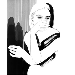 Alina grinpauka fashion illustration from live sketching session celine