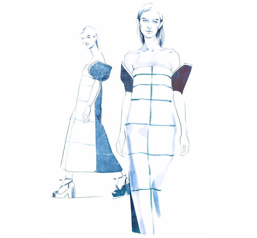 Alina grinpauka fashion illustration fashion week backstage delpozo