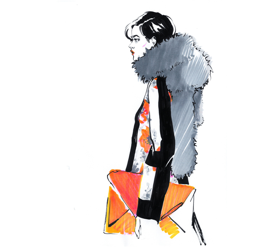 Alina grinpauka fashion illustration dries van noten runway