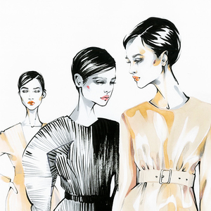 Alina grinpauka fashion illustration jil sander backstage fashion week 2017 spring closeup
