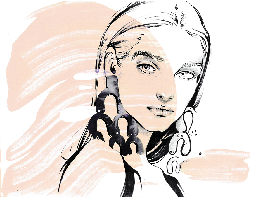 Proenza schouler fashion illustration by alina grinpauka