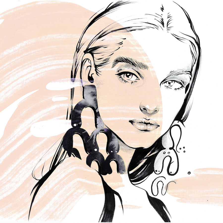 Proenza schouler fashion illustration by alina grinpauka