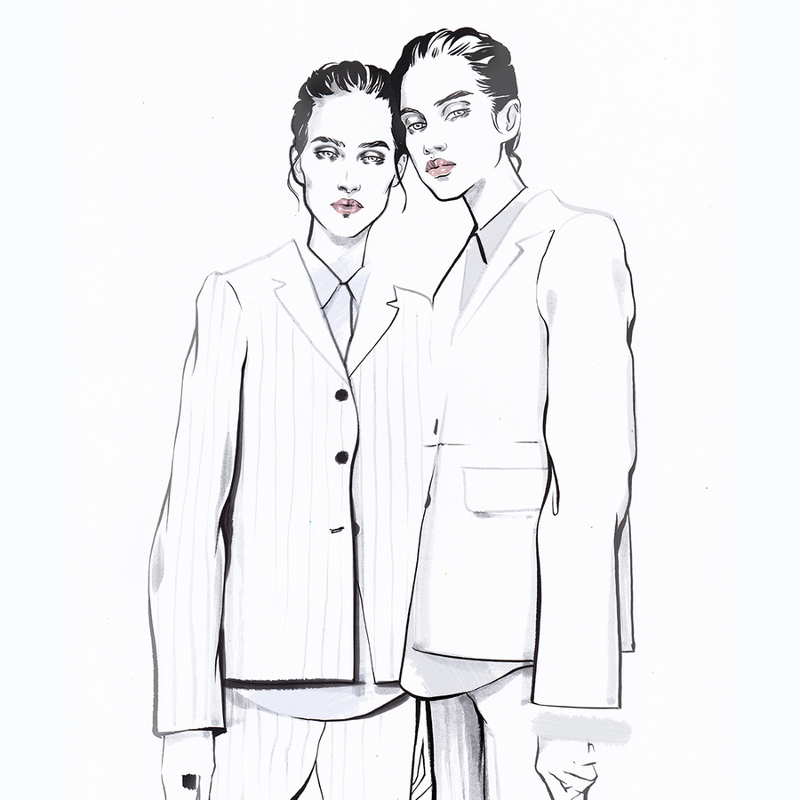 Alina grinpauka fashion illustration pfw jil sander