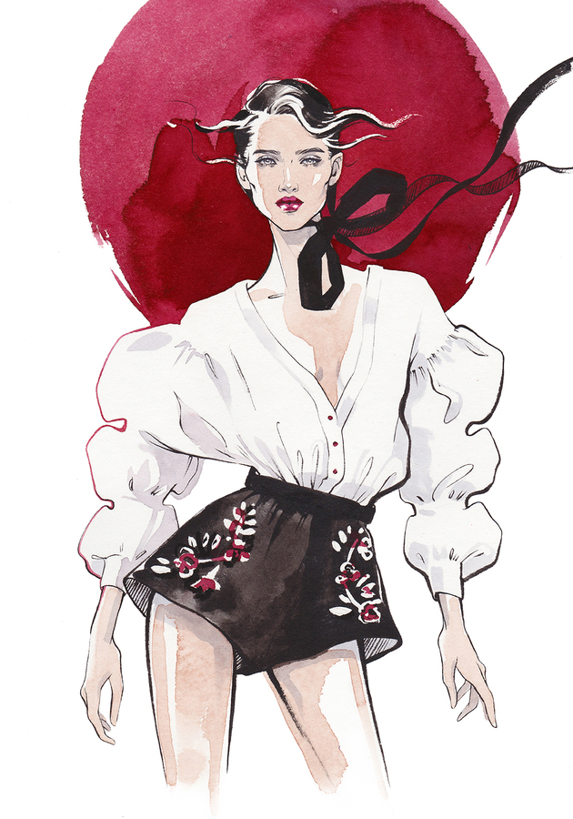 Alina grinpauka fashion illustration for sky more