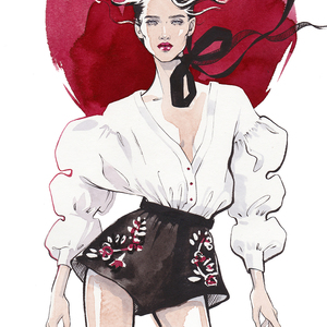 Alina grinpauka fashion illustration for sky more