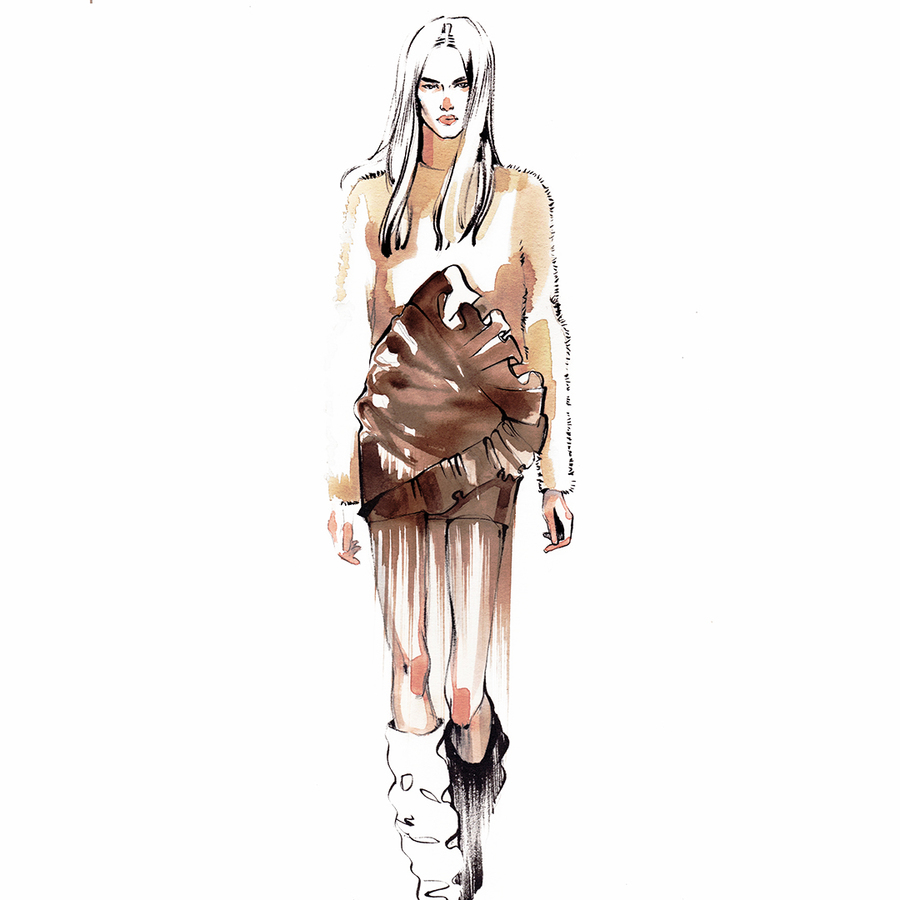 Alina grinpauka fashion illustration saint laurent catwalk