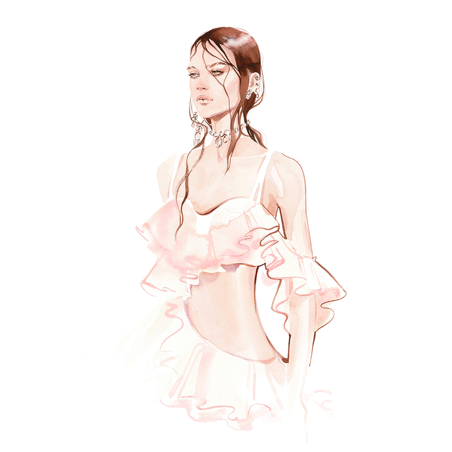 Alexander mcqueen spring 2018 by alina grinpauka fashion illustration %282%29