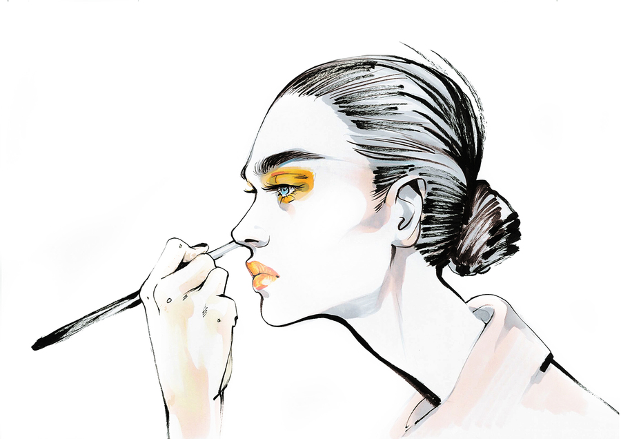 Alina grinpauka fashion illustration elsa schiaparelli paris fashion week 2016 couture